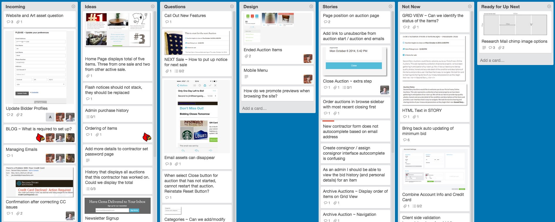 Trello dashboard